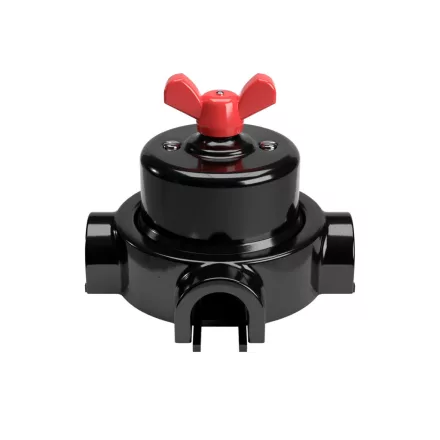 Switch/diverter set with butterfly nut and base for Creative-Tubes, black porcelain
