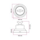 Switch/diverter set with white porcelain butterfly nut and base