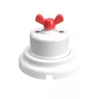 Switch/diverter set with white porcelain butterfly nut and base