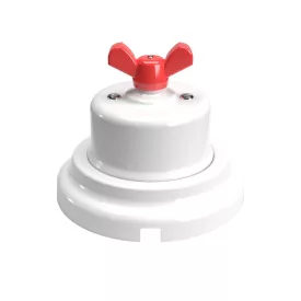   Switch/diverter set with white porcelain butterfly nut and base