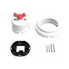 Switch/diverter set with white porcelain butterfly nut and base