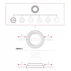 Switch/diverter set with white porcelain butterfly nut and base