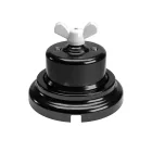 Switch/dimmer set with butterfly nut and black porcelain base