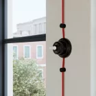 Switch/dimmer set with butterfly nut and black porcelain base