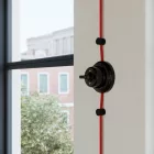 Switch/dimmer set with butterfly nut and black porcelain base