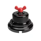 Switch/dimmer set with butterfly nut and black porcelain base