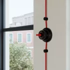 Switch/dimmer set with butterfly nut and black porcelain base