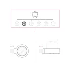 Switch/deflector set with button and base for Creative-Tubes white porcelain