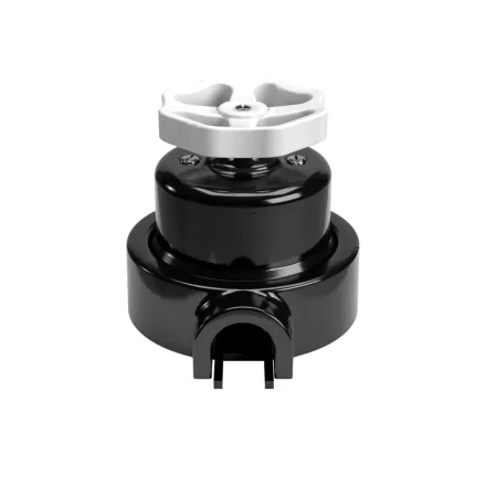 Switch/deflector set with button and base for Creative-Tubes, black porcelain