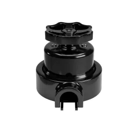   Switch/deflector set with button and base for Creative-Tubes, black porcelain