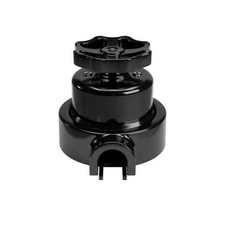 Switch/deflector set with button and base for Creative-Tubes, black porcelain