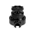 Switch/deflector set with button and base for Creative-Tubes, black porcelain