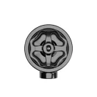 Switch/deflector set with button and base for Creative-Tubes, black porcelain
