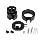 Switch/deflector set with button and base for Creative-Tubes, black porcelain