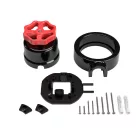 Switch/deflector set with button and base for Creative-Tubes, black porcelain