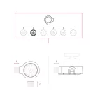 Switch/deflector set with button and base for Creative-Tubes white porcelain