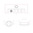 Switch/deflector set with button and base for Creative-Tubes white porcelain