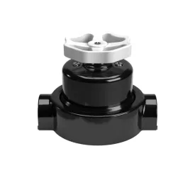   Switch/deflector set with button and base for Creative-Tubes, black porcelain
