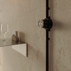 Switch/deflector set with button and base for Creative-Tubes, black porcelain