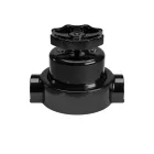Switch/deflector set with button and base for Creative-Tubes, black porcelain