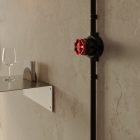 Switch/deflector set with button and base for Creative-Tubes, black porcelain