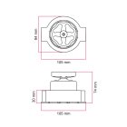 Switch/deflector set with button and base for Creative-Tubes, black porcelain