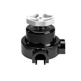   Switch/deflector set with button and base for Creative-Tubes, black porcelain