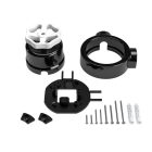 Switch/deflector set with button and base for Creative-Tubes, black porcelain