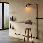 Switch/deflector set with button and base for Creative-Tubes, black porcelain