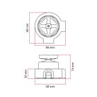 Switch/deflector set with button and base for Creative-Tubes, black porcelain