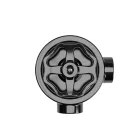 Switch/deflector set with button and base for Creative-Tubes, black porcelain