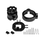 Switch/deflector set with button and base for Creative-Tubes, black porcelain
