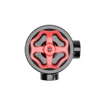 Switch/deflector set with button and base for Creative-Tubes, black porcelain