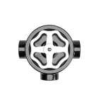 Switch/deflector set with button and base for Creative-Tubes, black porcelain