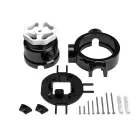 Switch/deflector set with button and base for Creative-Tubes, black porcelain
