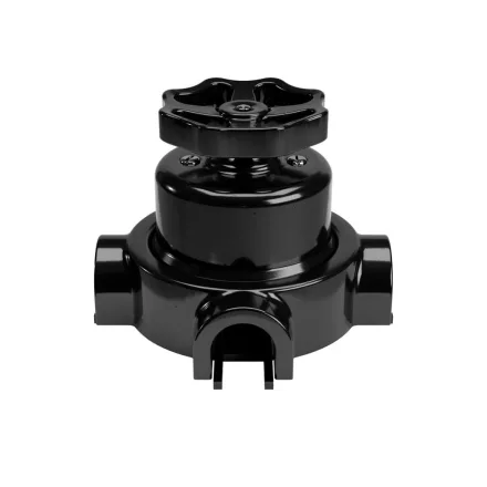Switch/deflector set with button and base for Creative-Tubes, black porcelain