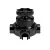 Switch/deflector set with button and base for Creative-Tubes, black porcelain