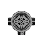 Switch/deflector set with button and base for Creative-Tubes, black porcelain