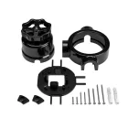 Switch/deflector set with button and base for Creative-Tubes, black porcelain
