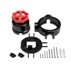 Switch/deflector set with button and base for Creative-Tubes, black porcelain