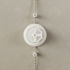 Switch/diverter set with white porcelain knob and base