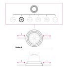 Switch/diverter set with white porcelain knob and base