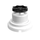 Switch/diverter set with white porcelain knob and base