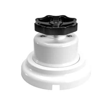 Switch/diverter set with white porcelain knob and base