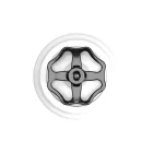 Switch/diverter set with white porcelain knob and base