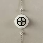Switch/diverter set with white porcelain knob and base