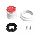 Switch/diverter set with white porcelain knob and base