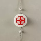 Switch/diverter set with white porcelain knob and base