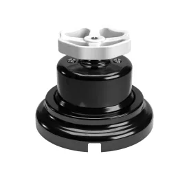 Switch/diverter set with black porcelain knob and base