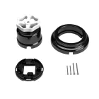 Switch/diverter set with black porcelain knob and base